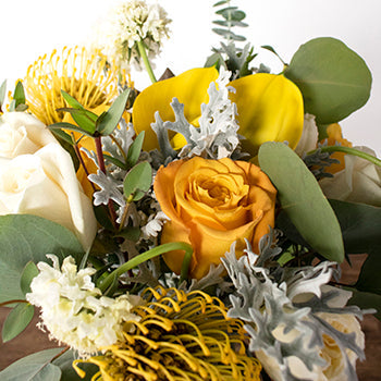 Happy Day Yellow Flower Bouquet and Boutonniere