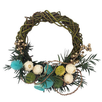 Tranquil Turquoise Dried Wreath