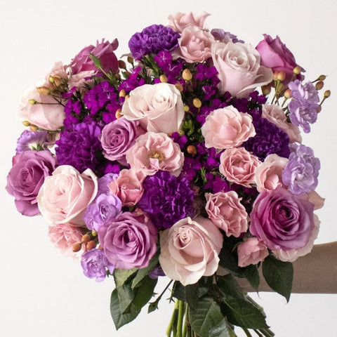 Make A Wish Purple And Pink Flower Bouquet Arrangements