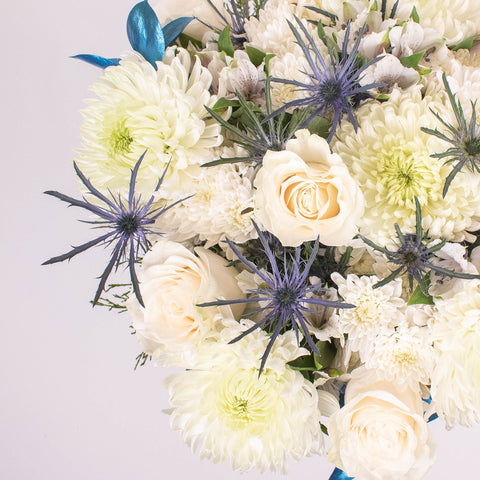 Bright and Festive White Cremon Flower Bouquet