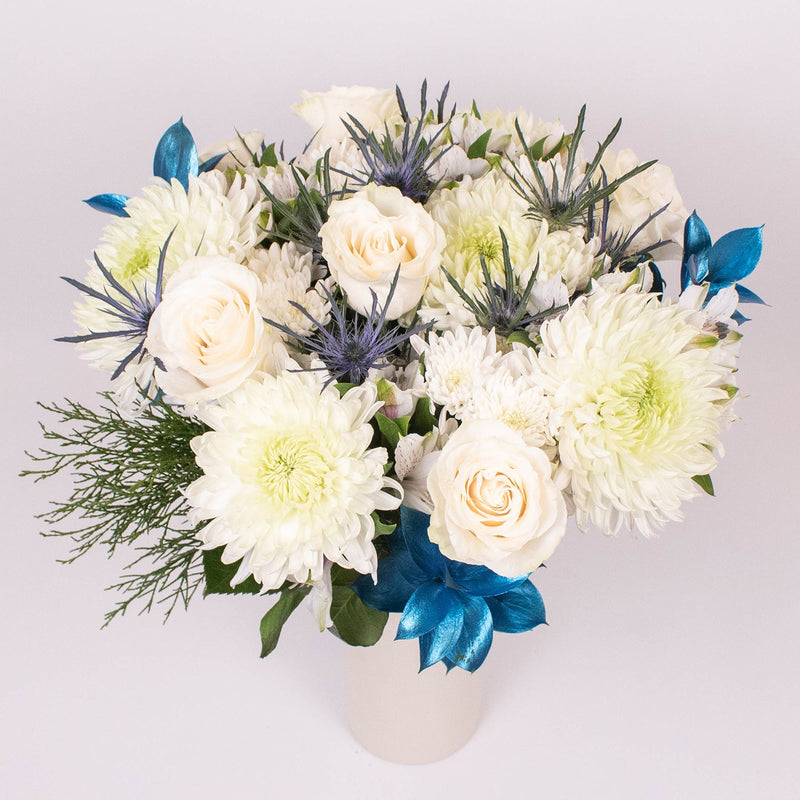 Bright and Festive White Cremon Flower Bouquet