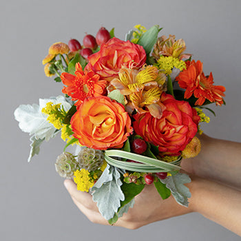 Orange Themed Event Decorative Flower Arrangement