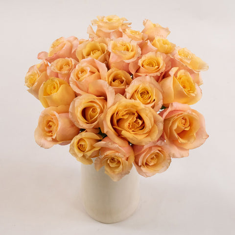 Orange Rose Flower Bunch in Vase