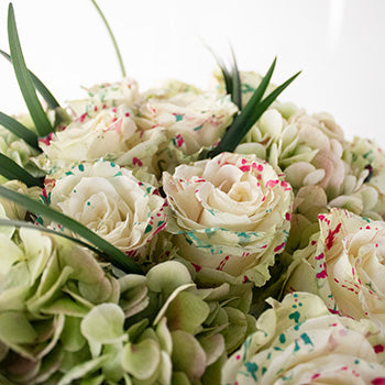 Painting Palette Splattered Rose Bouquet