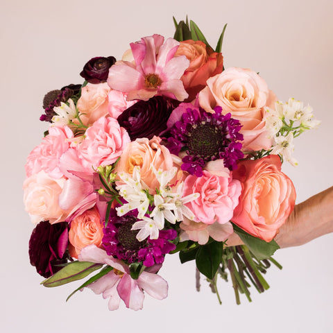 Peach DIY Flower Combo in Hand