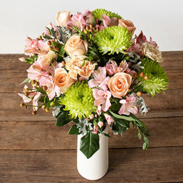 Peach Mojito Fresh Flowers Arrangement Arrangements