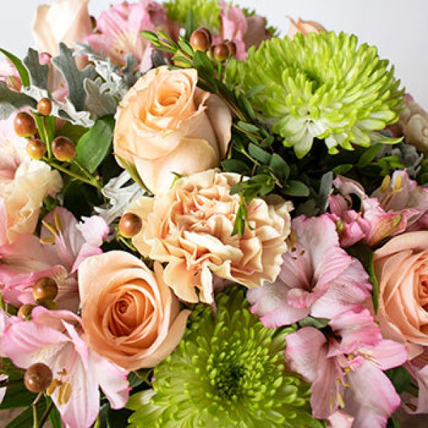 Peach Mojito Fresh Flowers Arrangement Arrangements