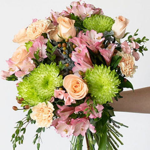 Peach Mojito Fresh Flowers Arrangement Arrangements