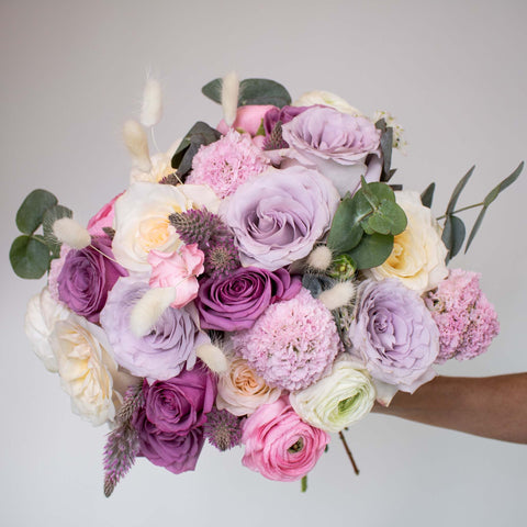 Pink and Purple DIY Flower Kit in Hand
