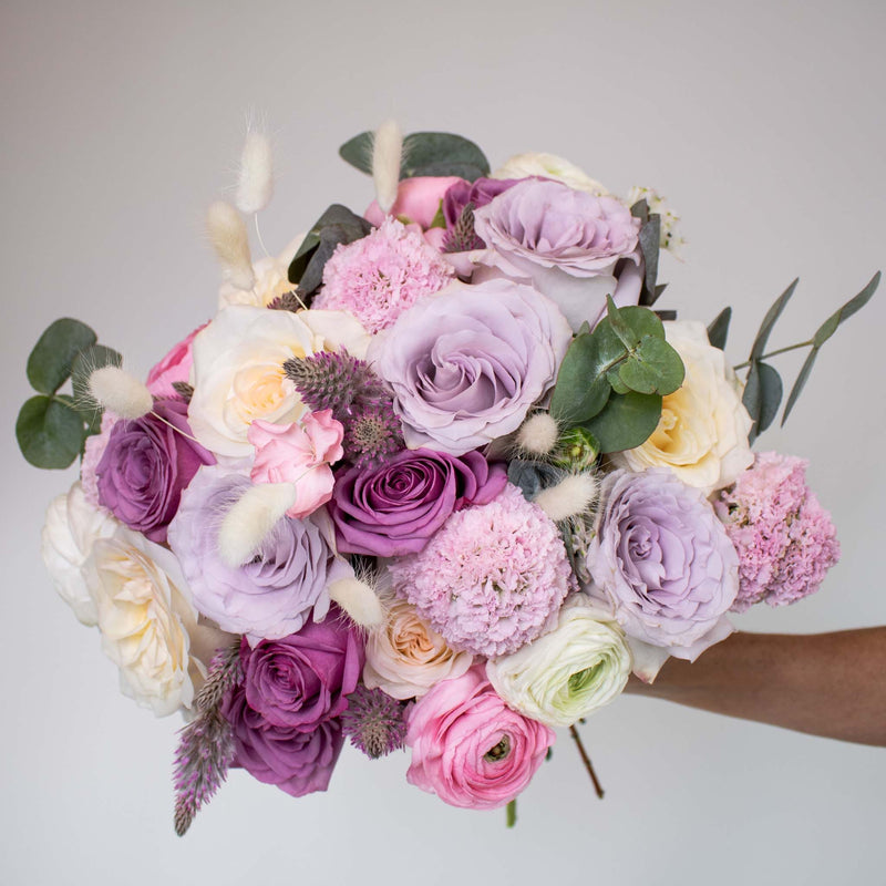 Pink and Purple DIY Flower Kit in Hand