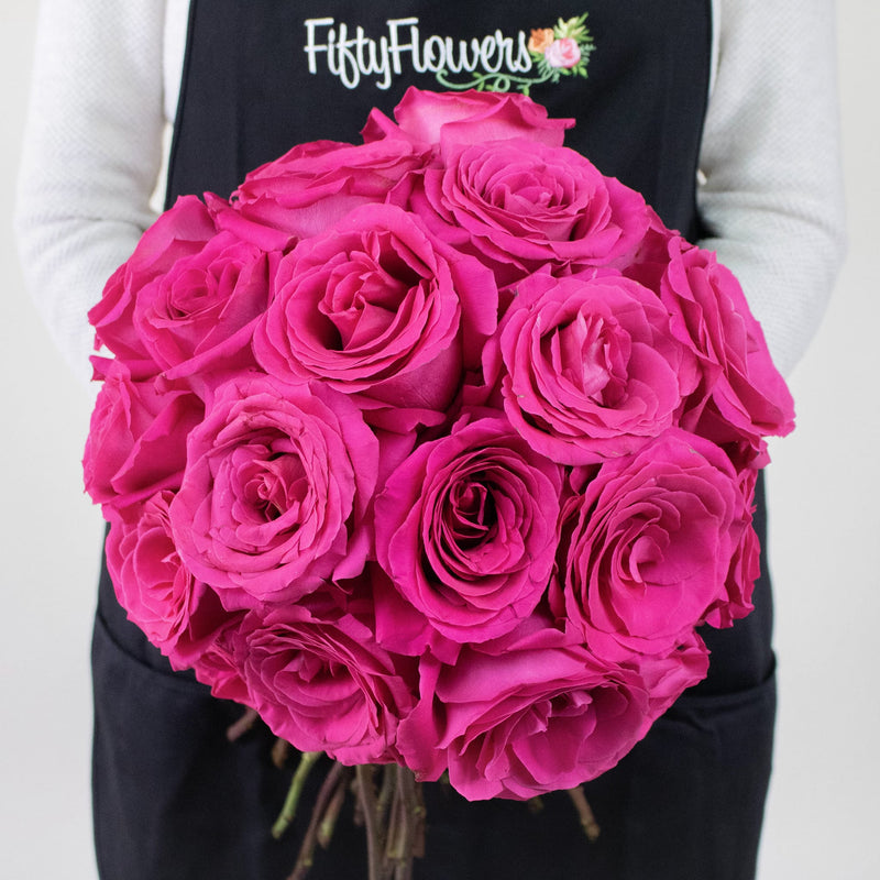 Pink Floyd Hot Pink Wholesale Rose Bunch In a Hand