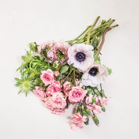 Pink DIY Flower Kit Up Flatlay
