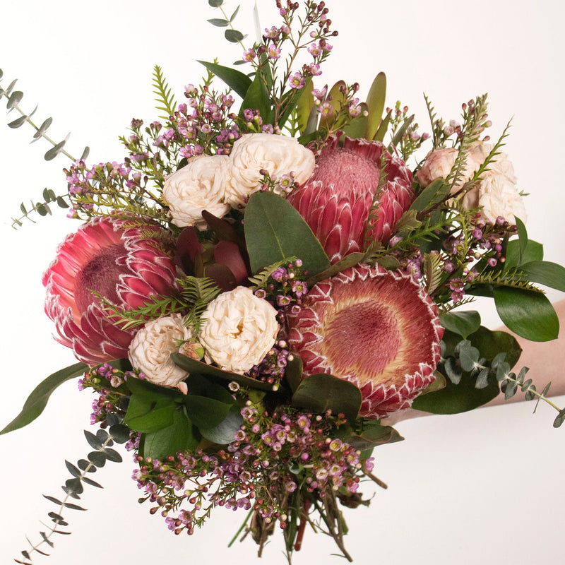 Protea Candy Flower Bunch in Vase