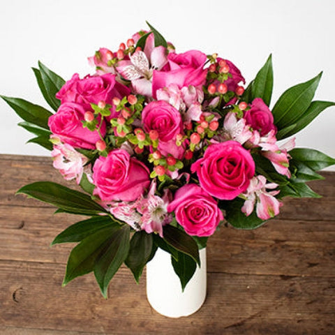 Playful Hot Pink Rose Arrangements