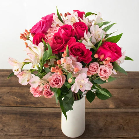 Pour The Rose Fresh Flower Bouquet Valentines Arrangements