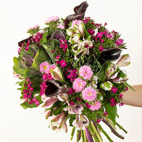 Purple Fiesta Fresh Flower Bouquet Arrangements