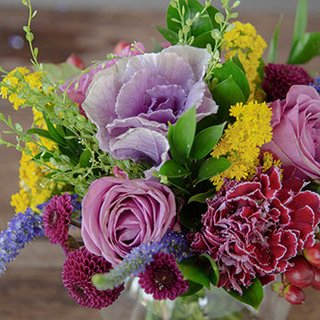 Purple Themed Event Decorative Flower Arrangement