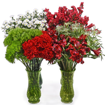 Red Textured Filler DIY Flower Kit In a Vase
