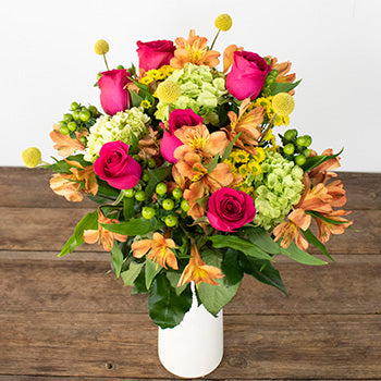 Retro Colorful Flowers Arrangement
