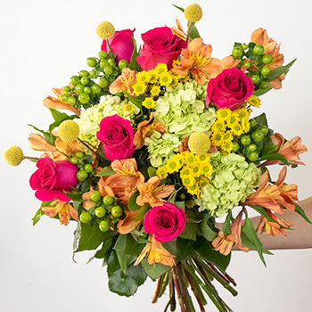 Retro Colorful Flowers Arrangement