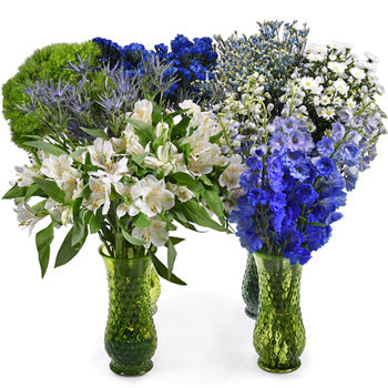 Royal Blue Textured Filler DIY Flower Kit In a Vase