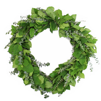 Baby Eucalyptus and Salal Greens Wholesale Greenery FlatLay