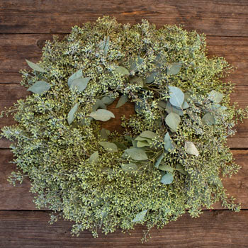 Seeded Eucalyptus Wreath FlatLay