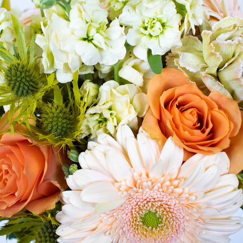 Sepia Toned Flower Centerpiece Up Close