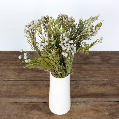 Silver Brunnia Balls Flower Bunch in Vase