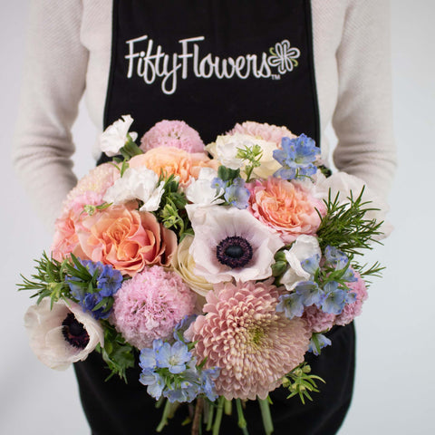 Sugar Plum Flower Centerpiece in Hand