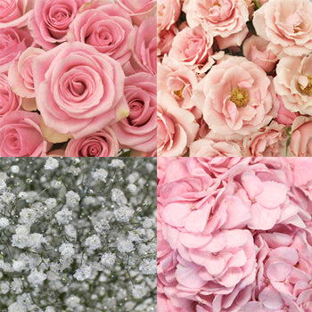 Sweet 16 Light Pink DIY Flower Kit Bunch