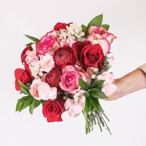 Sweet Pink Flower Bouquet in Hand