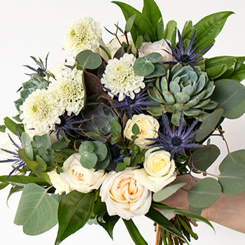 Timeless Love White Wedding Flower Bouquet and Boutonniere