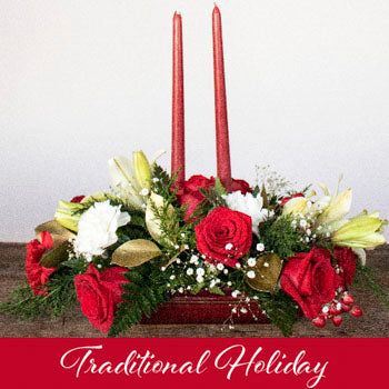 Holiday Fresh Flower Design Virtual Class Centerpiece