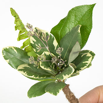 Waves of Love Tropical Greenery Bouquet and Boutonniere