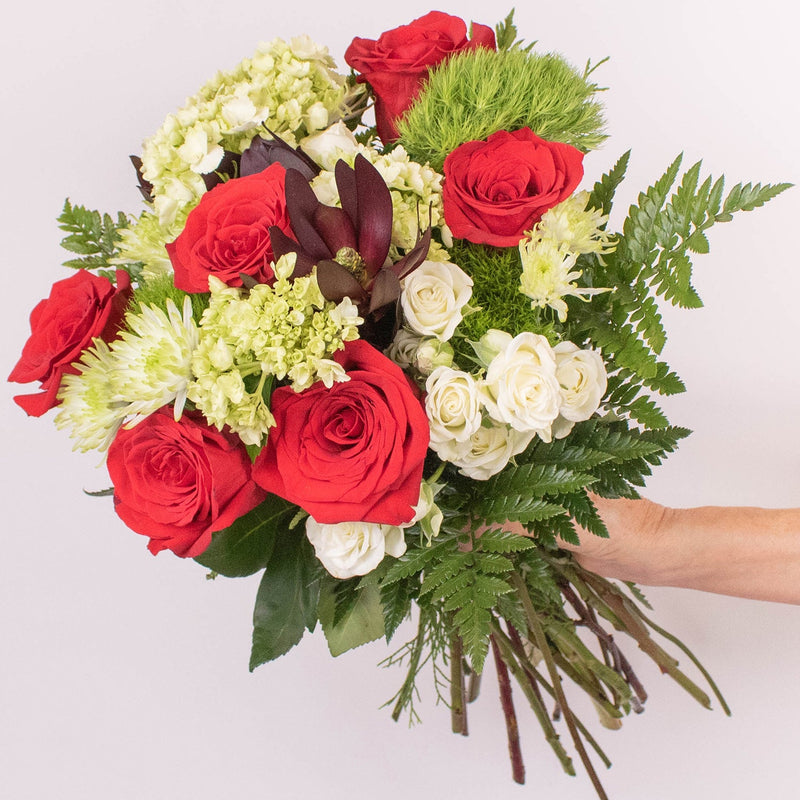 Roaring Fire Red Rose Flower Bouquet