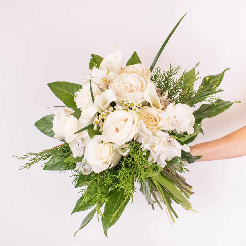 Warm Wishes White Calla Lily Flower Bouquet