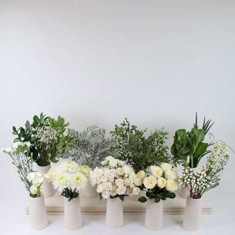 White And Cream Snowy Days DIY Flower Kit Recipe