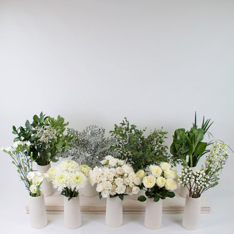 White And Cream Snowy Days DIY Flower Kit Recipe
