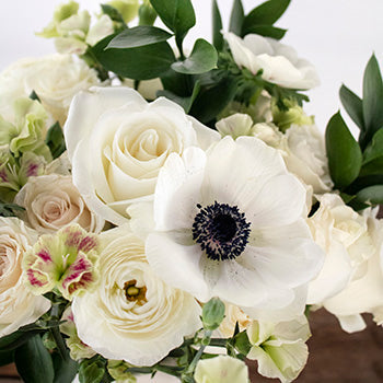 Signed With Love White Flower Arrangement