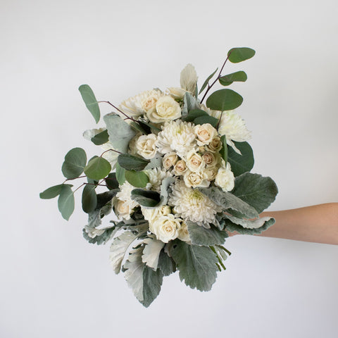 Winter White DIY Flower Kit in Hand