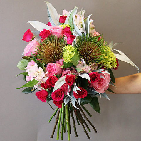 Womens Friendship Day Pink Flower in Hand