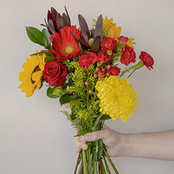 Bridal Centerpieces Fresh Yellow and Red Flowers