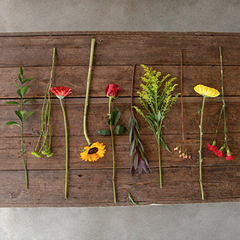 Bridal Centerpieces Fresh Yellow and Red Flowers