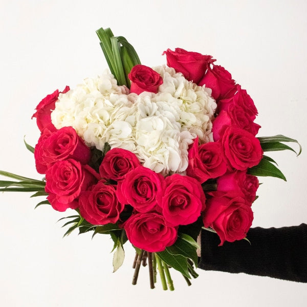 Yours Truly Heart Shaped White Flower Arrangement Arrangements